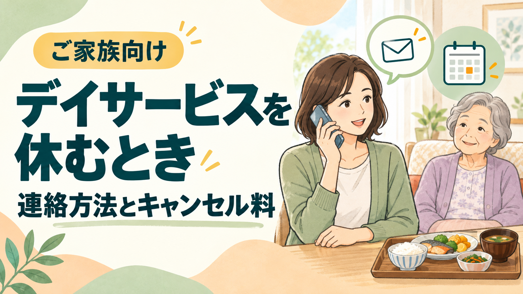 デイサービスを休むときの連絡方法｜当日の欠席・キャンセル料で家族が確認したいこと