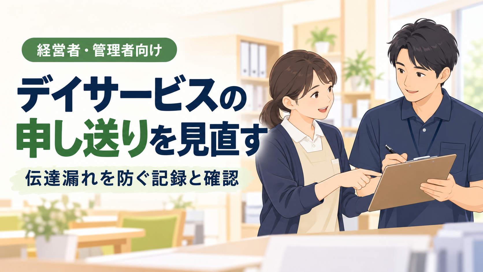 デイサービスの申し送りを見直す｜伝達漏れを防ぐ記録例と確認表